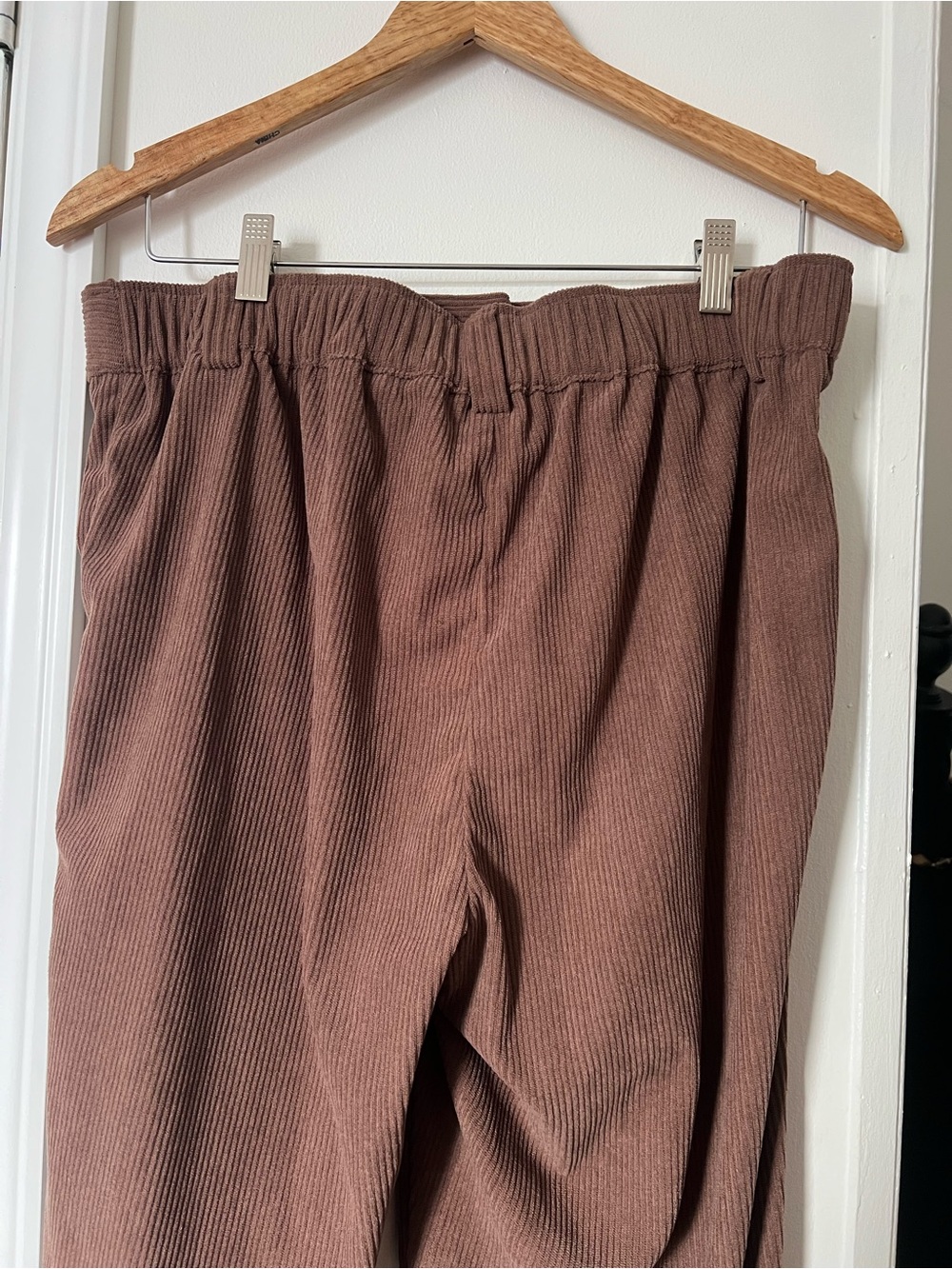 Halara Brown Corduroy High Rise Wide Leg Pants Size Large - Picture 4 of 6